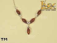 Jewellery SILVER sterling necklace.  Stone: amber. TAG: ; name: N-614; weight: 8.7g.