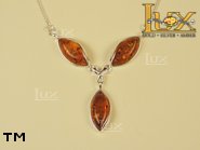 Jewellery SILVER sterling necklace.  Stone: amber. TAG: ; name: N-625; weight: 10.5g.