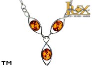 Jewellery SILVER sterling necklace.  Stone: amber. TAG: ; name: N-668; weight: 7g.