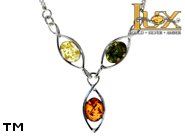 Jewellery SILVER sterling necklace.  Stone: amber. TAG: ; name: N-668MIX; weight: 7g.