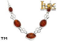 Jewellery SILVER sterling necklace.  Stone: amber. TAG: ; name: N-677; weight: 10.8g.