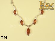 Jewellery SILVER sterling necklace.  Stone: amber. TAG: ; name: N-716; weight: 9g.