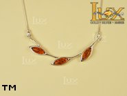 Jewellery SILVER sterling necklace.  Stone: amber. TAG: ; name: N-717; weight: 6.5g.