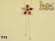 Jewellery SILVER sterling necklace.  Stone: amber. TAG: ; name: N-725-1MIX; weight: 8.8g.