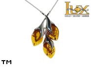 Jewellery SILVER sterling necklace.  Stone: amber. TAG: ; name: N-742; weight: 11.7g.