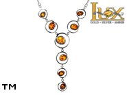 Jewellery SILVER sterling necklace.  Stone: amber. TAG: ; name: N-830-2; weight: 16g.