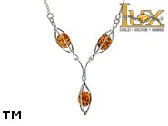 Jewellery SILVER sterling necklace.  Stone: amber. TAG: ; name: N-844-1; weight: 6.94g.