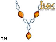 Jewellery SILVER sterling necklace.  Stone: amber. TAG: ; name: N-893; weight: 6.7g.