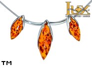 Jewellery SILVER sterling necklace.  Stone: amber. TAG: ; name: N-944; weight: 7.8g.