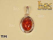Jewellery SILVER sterling pendant.  Stone: amber. TAG: clasic; name: P-002-1; weight: 3.4g.