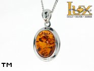 Jewellery SILVER sterling pendant.  Stone: amber. TAG: clasic; name: P-002-2; weight: 4.2g.