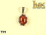 Jewellery SILVER sterling pendant.  Stone: amber. TAG: ; name: P-007; weight: 2.2g.