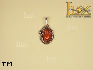 Jewellery SILVER sterling pendant.  Stone: amber. TAG: ; name: P-034; weight: 3.3g.