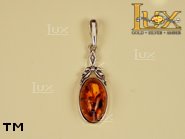 Jewellery SILVER sterling pendant.  Stone: amber. TAG: ; name: P-046; weight: 2.1g.