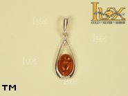 Jewellery SILVER sterling pendant.  Stone: amber. TAG: ; name: P-048-2; weight: 1.7g.