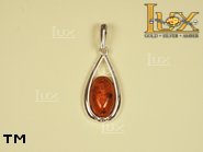 Jewellery SILVER sterling pendant.  Stone: amber. TAG: ; name: P-048; weight: 2.7g.