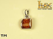 Jewellery SILVER sterling pendant.  Stone: amber. TAG: ; name: P-07AM; weight: 1.8g.