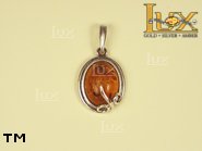 Jewellery SILVER sterling pendant.  Stone: amber. TAG: clasic; name: P-111; weight: 3.1g.