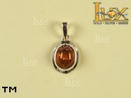 Jewellery SILVER sterling pendant.  Stone: amber. TAG: ; name: P-125-1; weight: 1.6g.