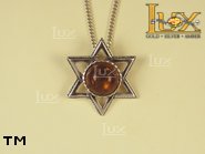 Jewellery SILVER sterling pendant.  Stone: amber. TAG: stars; name: P-157; weight: 3.7g.