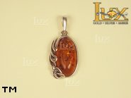 Jewellery SILVER sterling pendant.  Stone: amber. TAG: nature, clasic; name: P-168; weight: 4.3g.