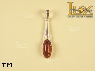 Jewellery SILVER sterling pendant.  Stone: amber. TAG: ; name: P-205; weight: 1.3g.