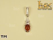 Jewellery SILVER sterling pendant.  Stone: amber. TAG: ; name: P-209-1; weight: 1.4g.