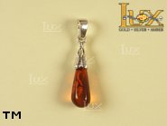 Jewellery SILVER sterling pendant.  Stone: amber. TAG: ; name: P-209-2; weight: 2g.