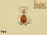 Jewellery SILVER sterling pendant.  Stone: amber. TAG: animals; name: P-210-2; weight: 1.1g.