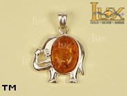 Jewellery SILVER sterling pendant.  Stone: amber. TAG: animals; name: P-210; weight: 2.7g.