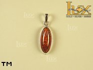 Jewellery SILVER sterling pendant.  Stone: amber. TAG: ; name: P-221; weight: 2.3g.