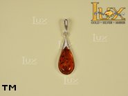 Jewellery SILVER sterling pendant.  Stone: amber. TAG: ; name: P-229; weight: 3g.