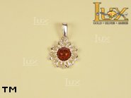 Jewellery SILVER sterling pendant.  Stone: amber. TAG: nature; name: P-244-2; weight: 1.3g.