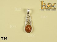 Jewellery SILVER sterling pendant.  Stone: amber. TAG: ; name: P-258; weight: 1.5g.