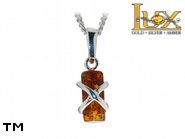 Jewellery SILVER sterling pendant.  Stone: amber. TAG: ; name: P-280-2; weight: 1.2g.