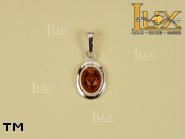 Jewellery SILVER sterling pendant.  Stone: amber. TAG: ; name: P-306; weight: 1.5g.