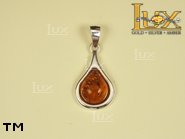 Jewellery SILVER sterling pendant.  Stone: amber. TAG: ; name: P-316; weight: 2.3g.