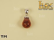 Jewellery SILVER sterling pendant.  Stone: amber. TAG: ; name: P-324; weight: 1.9g.