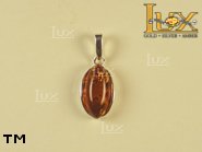 Jewellery SILVER sterling pendant.  Stone: amber. TAG: ; name: P-332; weight: 1.38g.