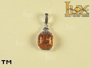 Jewellery SILVER sterling pendant.  Stone: amber. TAG: ; name: P-338; weight: 1.9g.