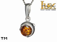 Jewellery SILVER sterling pendant.  Stone: amber. Dolphin. TAG: animals; name: P-346; weight: 1.9g.