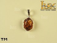 Jewellery SILVER sterling pendant.  Stone: amber. TAG: ; name: P-350-2; weight: 1.4g.