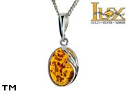 Jewellery SILVER sterling pendant.  Stone: amber. TAG: ; name: P-357; weight: 1.9g.