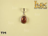 Jewellery SILVER sterling pendant.  Stone: amber. TAG: ; name: P-358-2; weight: 1.7g.