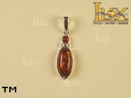 Jewellery SILVER sterling pendant.  Stone: amber. TAG: ; name: P-369; weight: 1.2g.