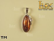 Jewellery SILVER sterling pendant.  Stone: amber. TAG: ; name: P-373; weight: 2.7g.