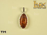 Jewellery SILVER sterling pendant.  Stone: amber. TAG: ; name: P-374; weight: 2.9g.