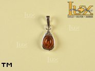 Jewellery SILVER sterling pendant.  Stone: amber. TAG: ; name: P-386; weight: 1.1g.