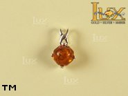 Jewellery SILVER sterling pendant.  Stone: amber. TAG: ; name: P-417; weight: 1g.