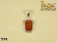 Jewellery SILVER sterling pendant.  Stone: amber. TAG: ; name: P-418; weight: 2g.